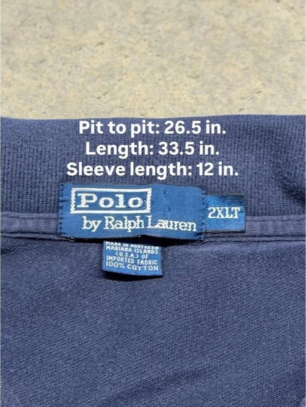 VTG 90s Polo Ralph Lauren Polo Shirt Faded Made in USA Navy
